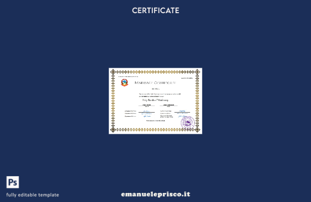Certificato di matrimonio Nepal in stile verificato Modello Word e PDF