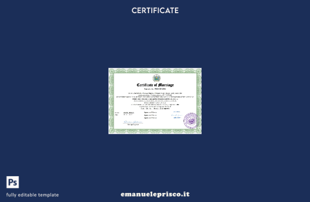 Certificato di matrimonio Salvador in stile verificato Modello Word e PDF