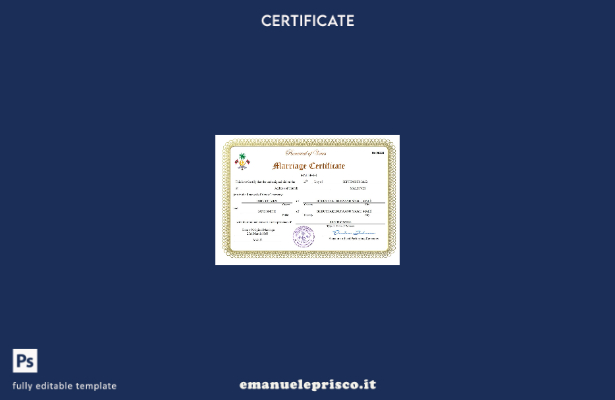 Certificato di matrimonio alle Maldive in stile verificato Modello Word e PDF