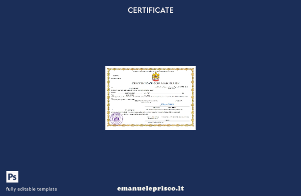 Certificato di matrimonio degli Emirati Arabi Uniti in stile verificato Modello