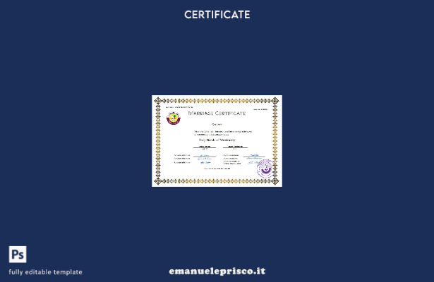 Certificato di matrimonio in Qatar in stile verificato Modello Word e PDF