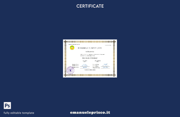 Certificato di matrimonio in stile verificato del Madagascar Modello Word e PDF