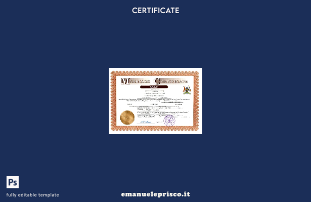 Certificato di matrimonio in stile verificato in Uganda Modello Word e PDF