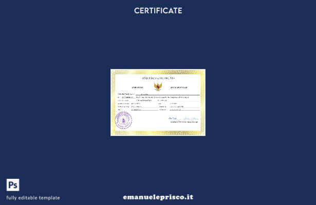 Certificato di matrimonio indonesiano in stile verificato Modello Word e PDF
