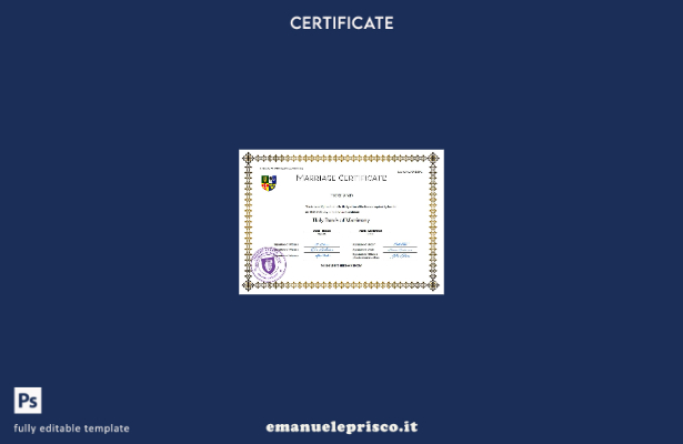 Certificato di matrimonio irlandese in stile verificato Modello Word e PDF
