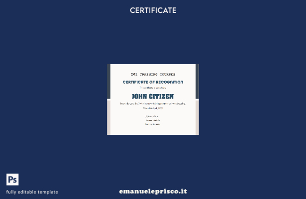 Modello di certificato del corso di formazione USA in stile verificato