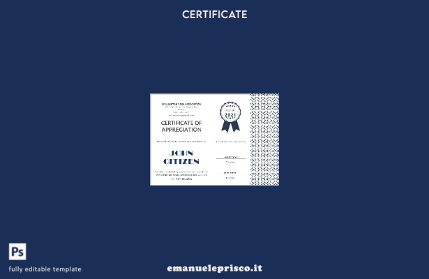 Modello di certificato di apprezzamento del cliente USA in stile verificato in f