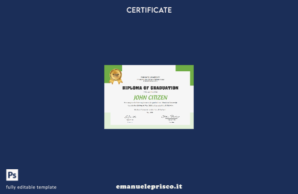 Modello di certificato di diploma USA in stile verificato