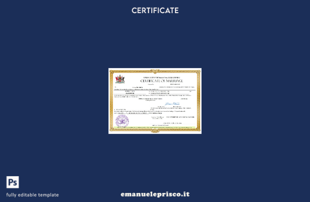 certificato di matrimonio di Trinidad e Tobago in stile verificato modello Word