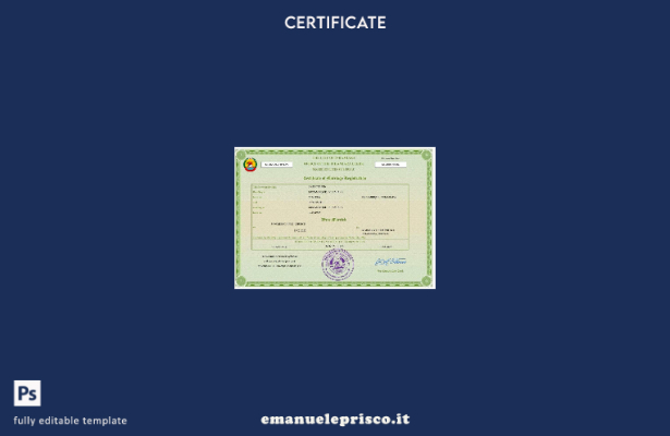 certificato di matrimonio in Mozambico stile verificato Modello Word e PDF