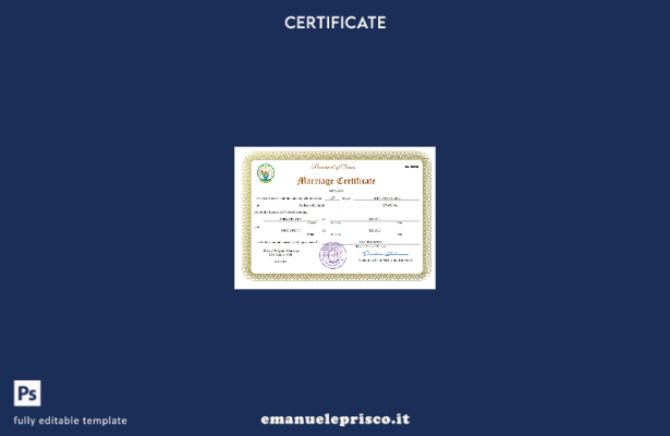 certificato di matrimonio in Ruanda in stile verificato modello Word e PDF
