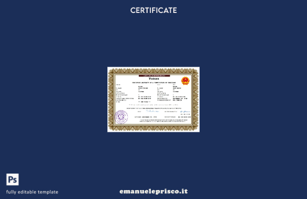 certificato di matrimonio in Vietnam in stile verificato modello Word e PDF