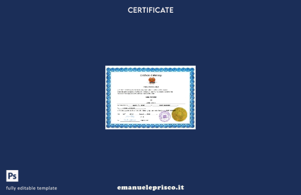 certificato di matrimonio in stile verificato Papua Nuova Guinea Modello Word e