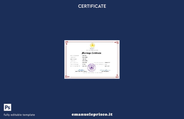 certificato di matrimonio in stile verificato del Bangladesh modello Word e PDF