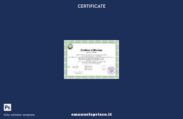 certificato di matrimonio in stile verificato dell'Azerbaigian Modello Word e PD