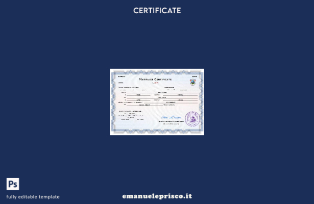 certificato di matrimonio in stile verificato della Liberia Modello Word e PDF