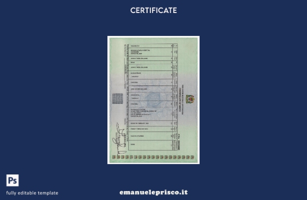 certificato di nascita stile TANZANIA verificato, modello di versione