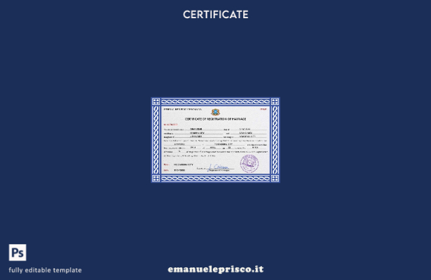 modello PSD di certificato di matrimonio somalo in stile verificato