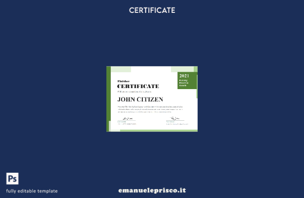 modello di certificato USA Running Award stile verificato