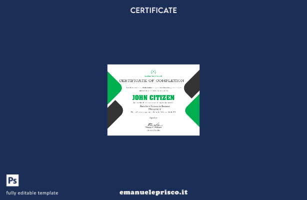 modello di certificato di completamento dell'Università degli Stati Uniti in sti