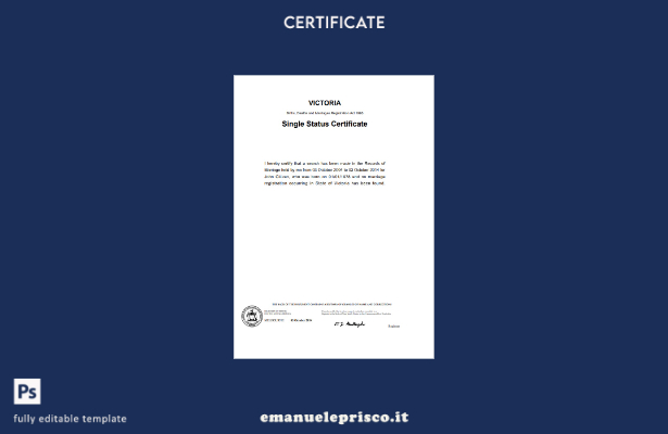 modello di certificato di divorzio Australia Victoria in stile verificato nel mo