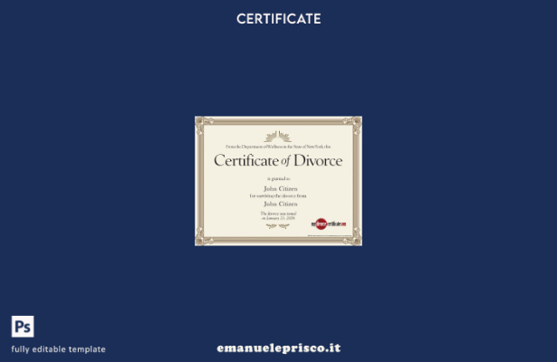 modello di certificato di divorzio benessere del Dipartimento di New York in sti
