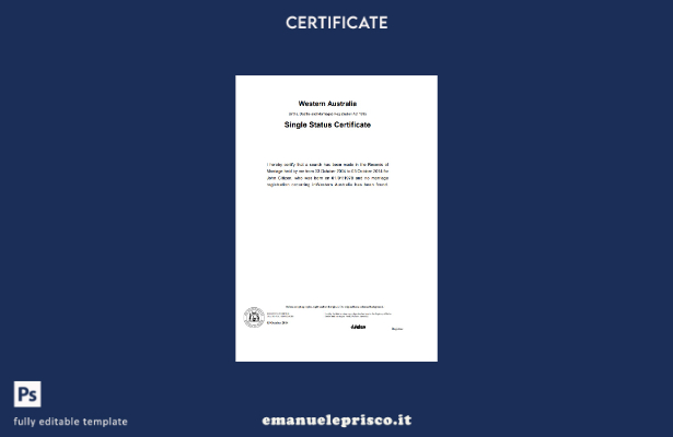 modello di certificato di divorzio in stile verificato Australia Australia occid
