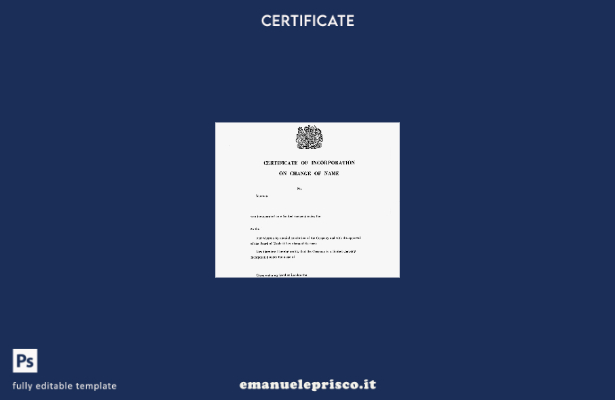 modello di certificato di incorporazione del Regno Unito in stile verificato per