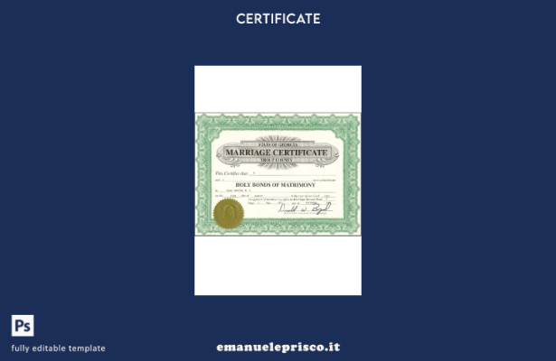 modello di certificato di matrimonio USA Georgia in stile verificato