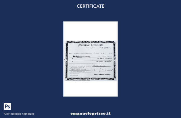 modello di certificato di matrimonio USA Nevada in stile verificato