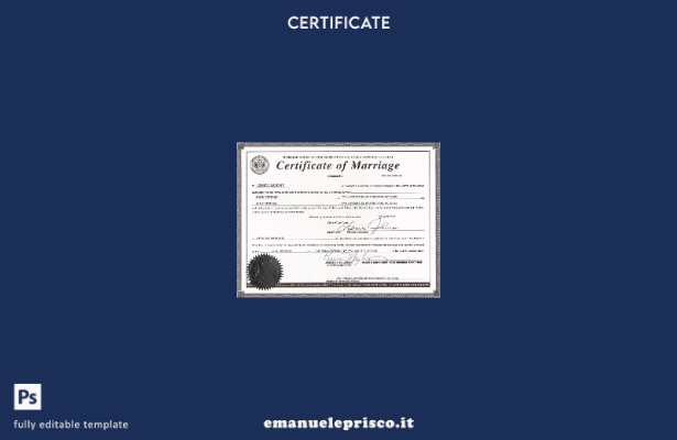 modello di certificato di matrimonio del distretto di Columbia USA Washington in