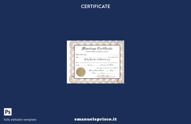 modello di certificato di matrimonio dell'ufficiale di stato civile della Georgi