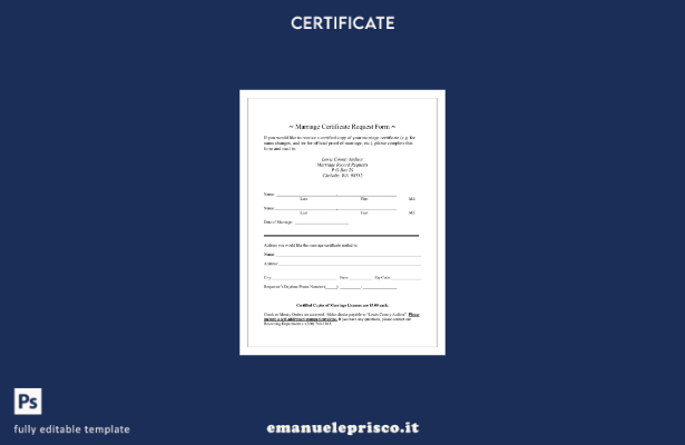 modello di certificato di matrimonio della contea di Chehalis USA in stile verif