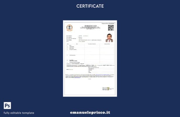 modello di certificato di matrimonio per registrar di matrimonio in India Punjab