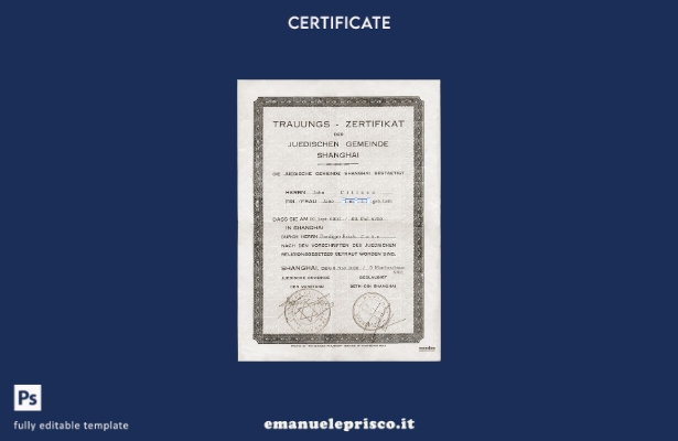 modello di certificato di matrimonio tedesco in stile verificato nel modello in