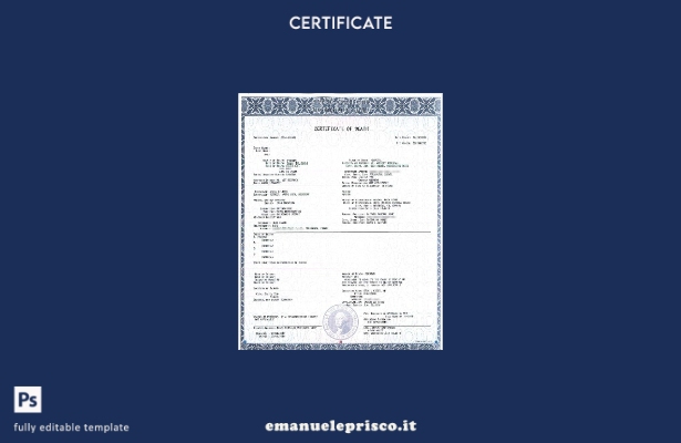 modello di certificato di morte del Dipartimento della Salute degli Stati Uniti