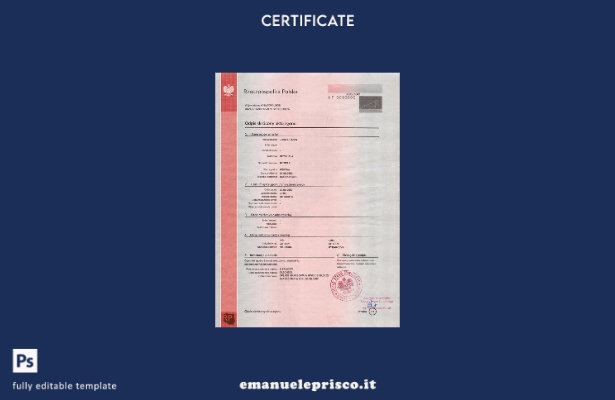 modello di certificato di morte polacco in stile verificato