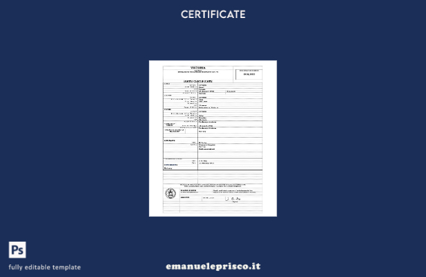 modello di certificato di nascita Australia Victoria in stile verificato in form