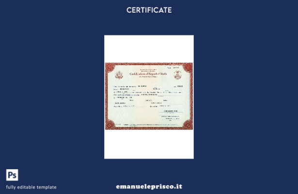 modello di certificato di nascita certificato USA in stile verificato