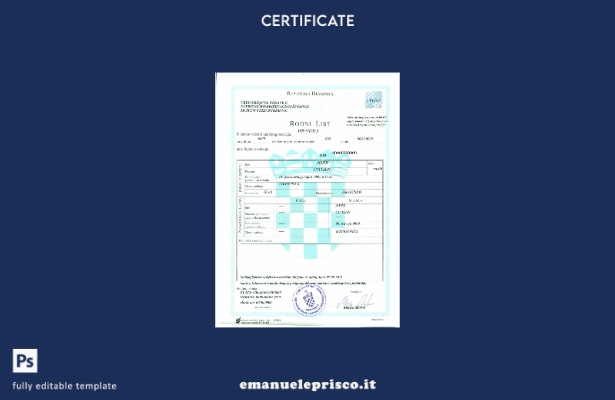 modello di certificato di nascita croato in stile verificato