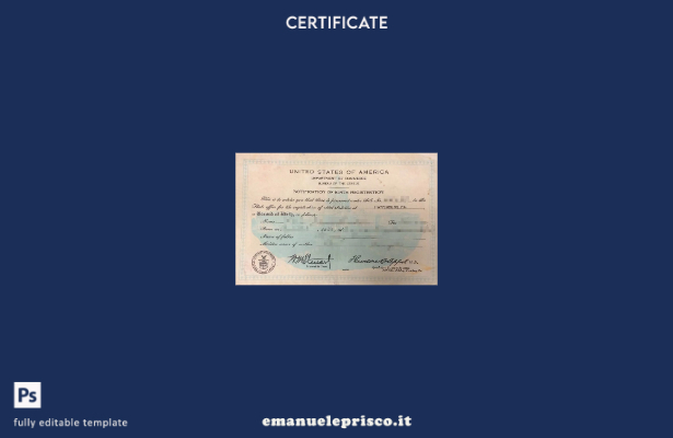 modello di certificato di nascita del Dipartimento del commercio degli Stati Uni