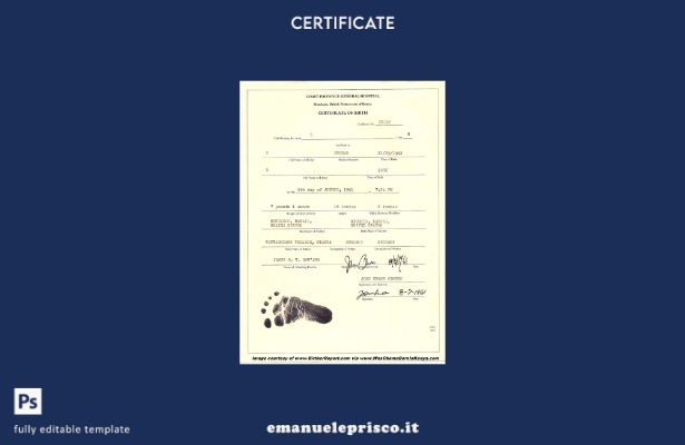modello di certificato di nascita del Kenya in stile verificato