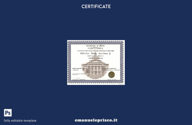 modello di certificato di nascita del registro degli Stati Uniti della Florida i
