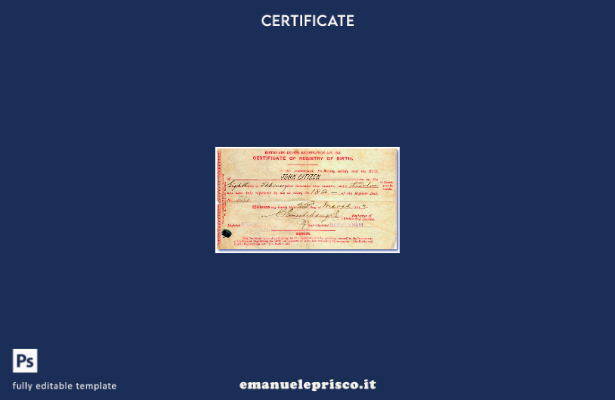 modello di certificato di nascita del registro delle nascite e dei decessi in st