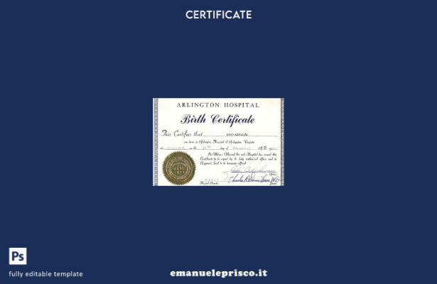 modello di certificato di nascita dell'ospedale di Arlington degli Stati Uniti i