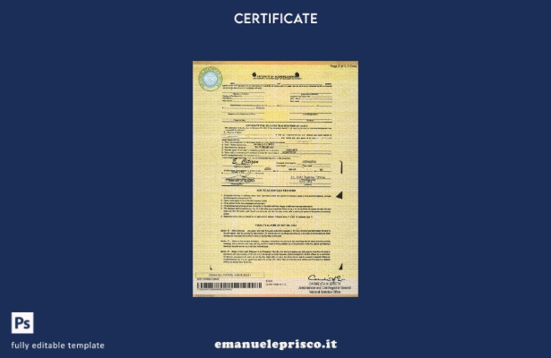 modello di certificato di nascita delle Filippine in stile verificato nel modell