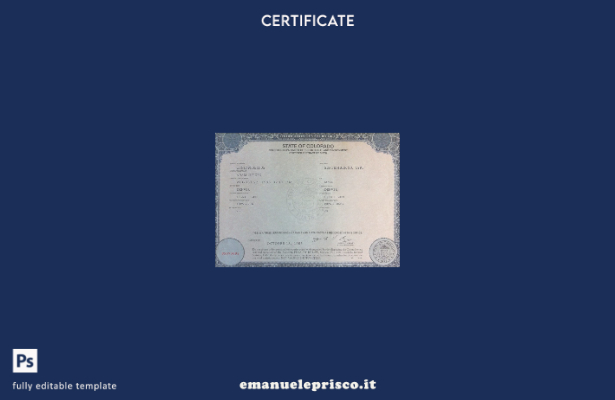 modello di certificato di nascita dello stato USA Colorado in stile verificato n