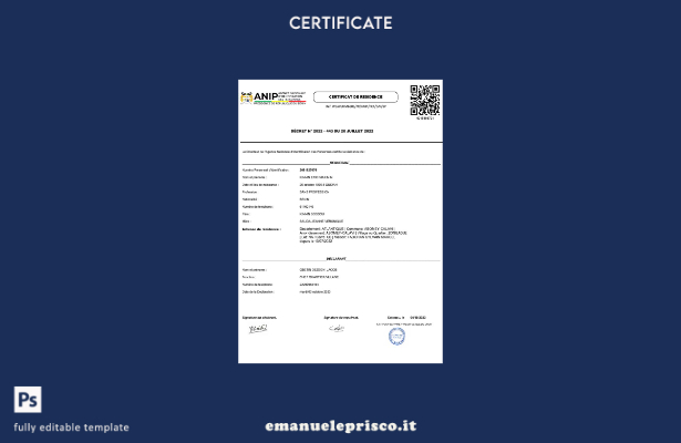 modello di certificato di residenza Benin ANIP Agence Nationale d'Identification