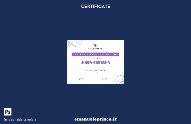 modello di certificato di volontariato USA in stile verificato
