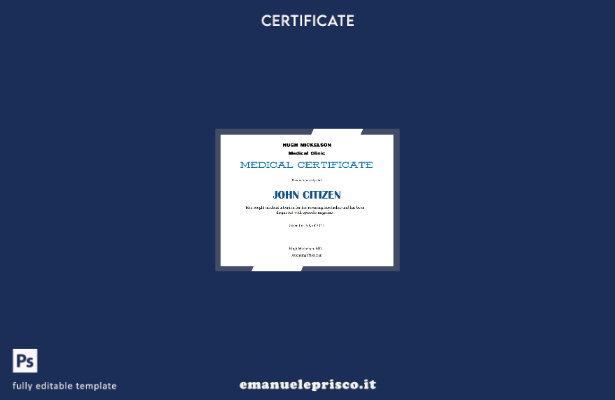 modello di certificato medico USA stile verificato